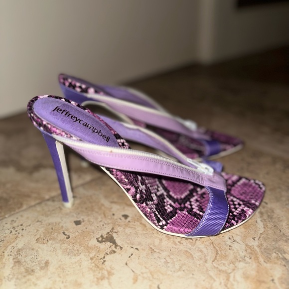 Jeffery Campbell Purple Snakeskin Heels - Picture 2 of 6